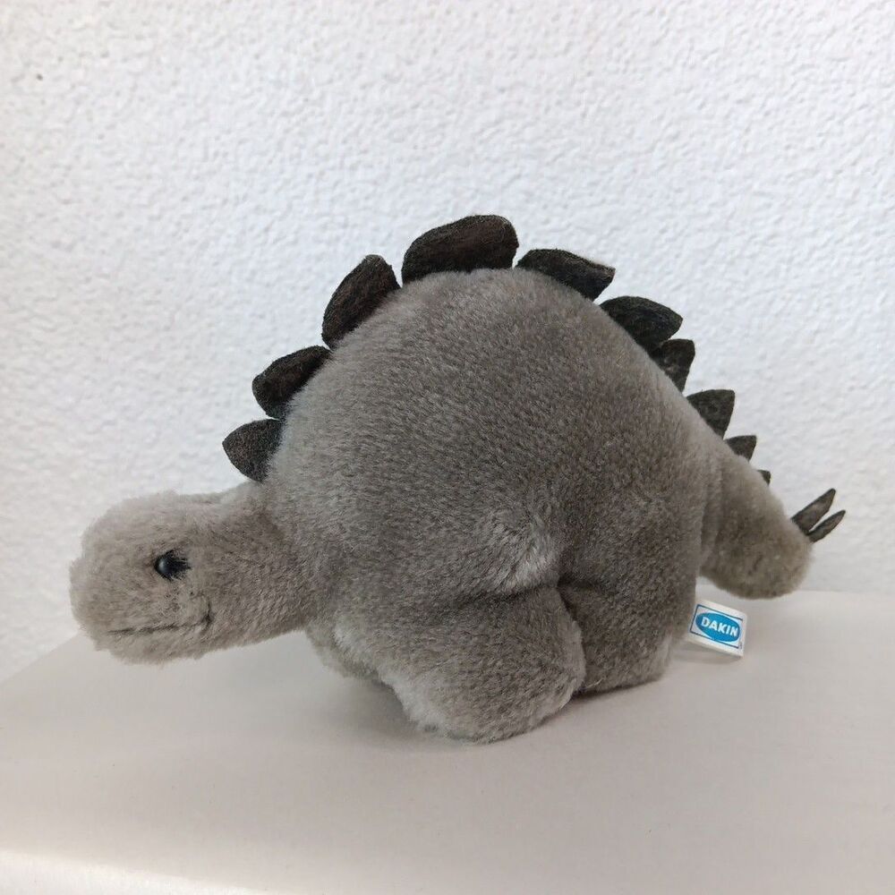 Plush Dinosaur Stegosaurus by Dakin 1984 Vintage Grey Standing Stuffed Animal